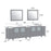 CVC Grey Solid Wood with White Engineered Marble Top and Mirror CVC36 Bathroom Cabinet - 108" x 18.5" x 36"