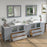 CVC Grey Solid Wood with White Engineered Marble Top and Mirror CVC36 Bathroom Cabinet - 108" x 18.5" x 36"