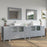 CVC Grey Solid Wood with White Engineered Marble Top and Mirror CVC36 Bathroom Cabinet - 108" x 18.5" x 36"