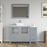 CVC Solid Wood Grey Bathroom Cabinet Grey