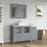 CVC Solid Wood Grey Bathroom Cabinet Grey