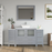 CVC Solid Wood Grey Bathroom Cabinet Grey