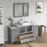 CVC Solid Wood Grey Bathroom Cabinet Grey