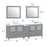 CVC Grey Solid Wood with White Engineered Marble Top and Mirror CVC36 Bathroom Cabinet - 84" x 18.5" x 36"