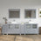 CVC Grey Solid Wood with White Engineered Marble Top and Mirror CVC36 Bathroom Cabinet - 96" x 18.5" x 36"