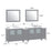 CVC Grey Solid Wood with White Engineered Marble Top and Mirror CVC36 Bathroom Cabinet - 96" x 18.5" x 36"