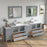 CVC Grey Solid Wood with White Engineered Marble Top and Mirror CVC36 Bathroom Cabinet - 96" x 18.5" x 36"