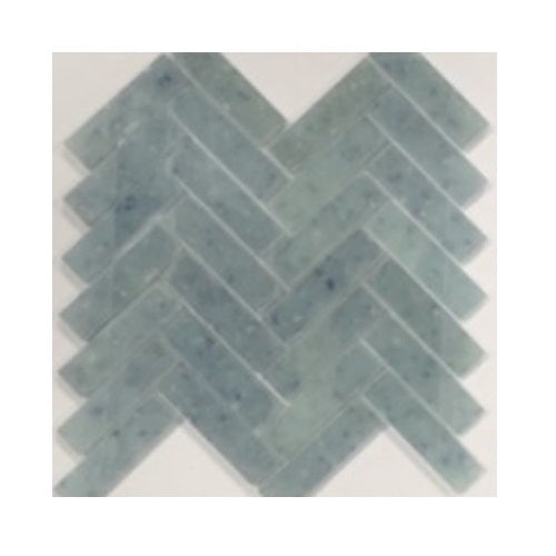 Full Sheet Sample - Artesano Reciclado Kodiak Herringbone Marble Mosaic - 10" x 10.07" Frosted