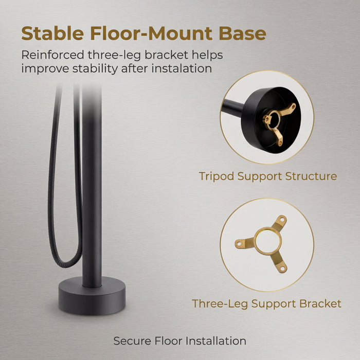 Matte Black Brass Bathtub Faucet