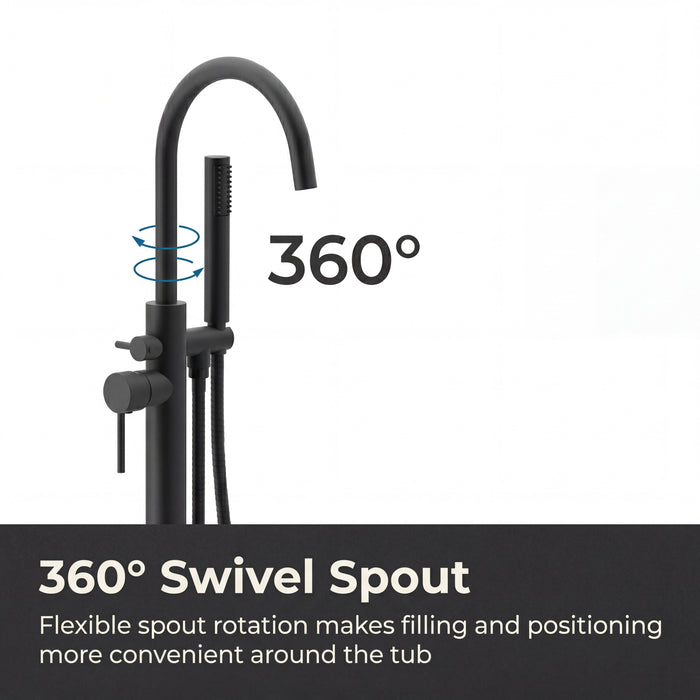 Matte Black Brass Bathtub Faucet