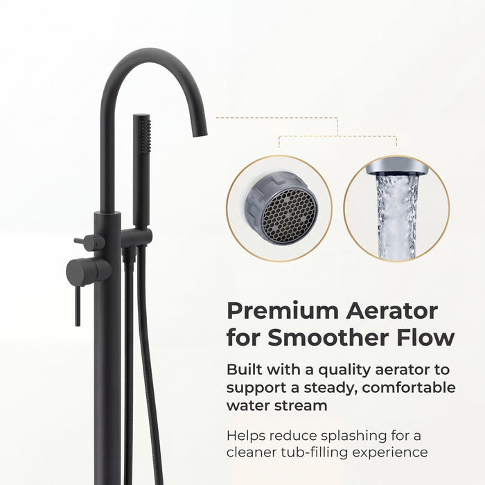 Matte Black Brass Bathtub Faucet