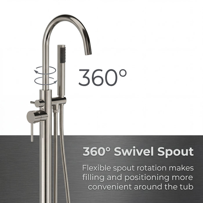 Brushed Nickel Brass Bathtub Faucet