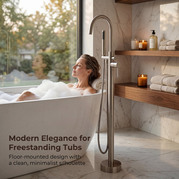 Brushed Nickel Brass Bathtub Faucet