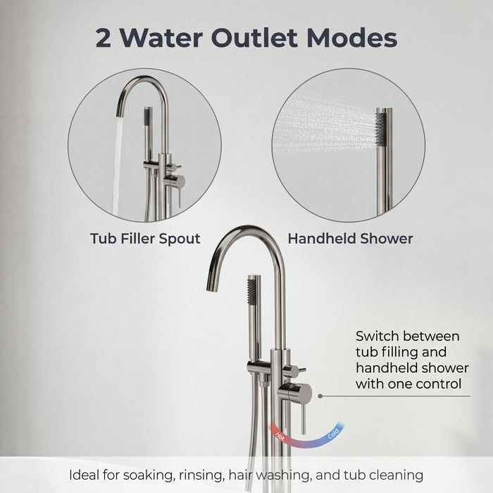Brushed Nickel Brass Bathtub Faucet