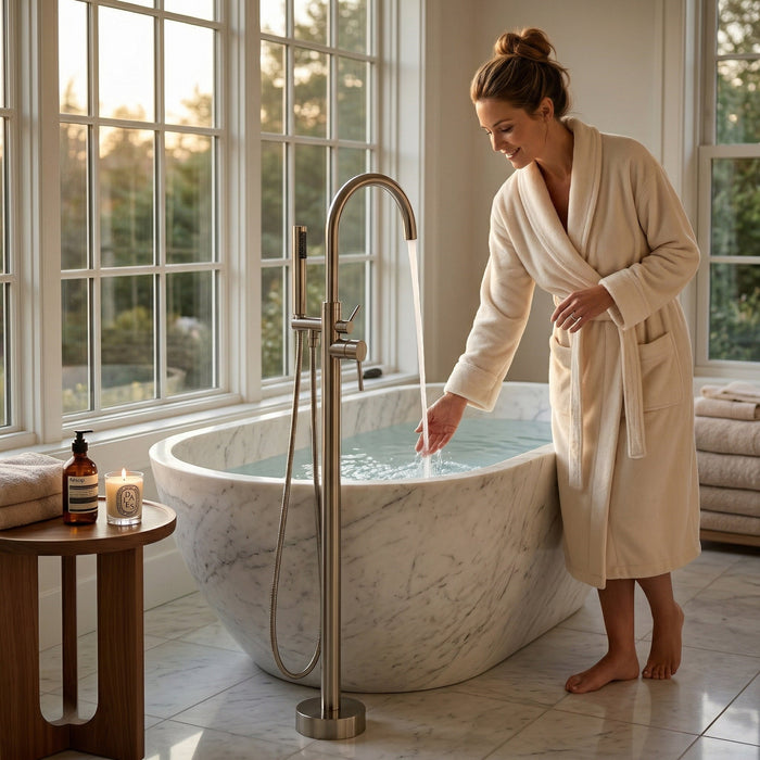 Brushed Nickel Brass Bathtub Faucet