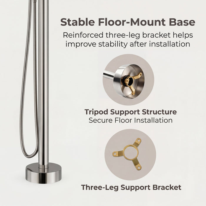 Brushed Nickel Brass Bathtub Faucet