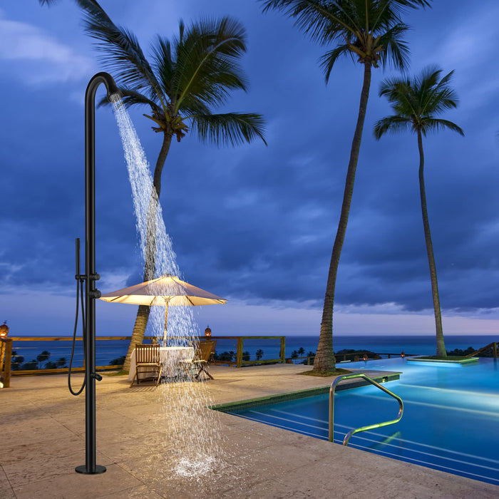 Matte Black Stainless Steel Outdoor Shower