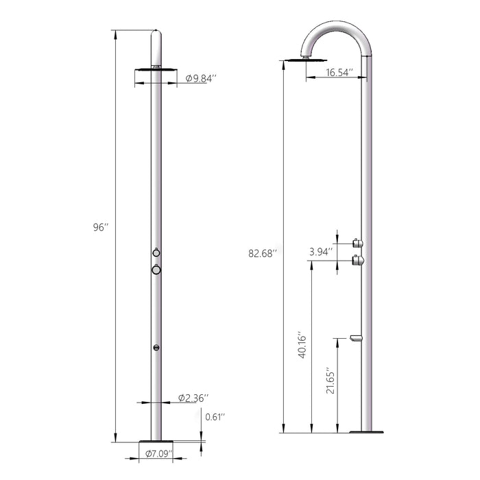 Matte Black Stainless Steel Outdoor Shower
