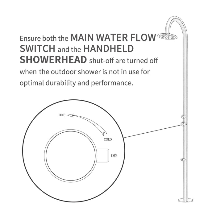 Brushed Stainless Steel Outdoor Shower