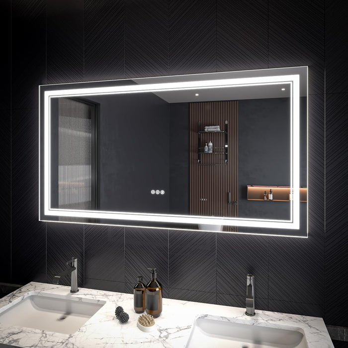 Clear Glass Bathroom Mirror