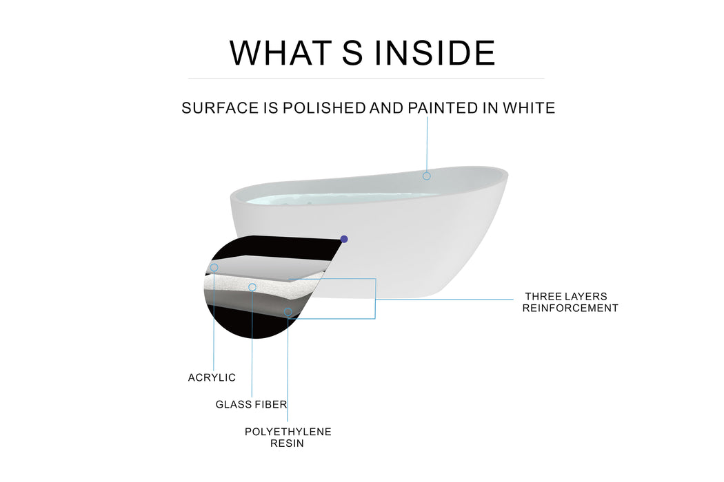 White Acrylic Bathtub