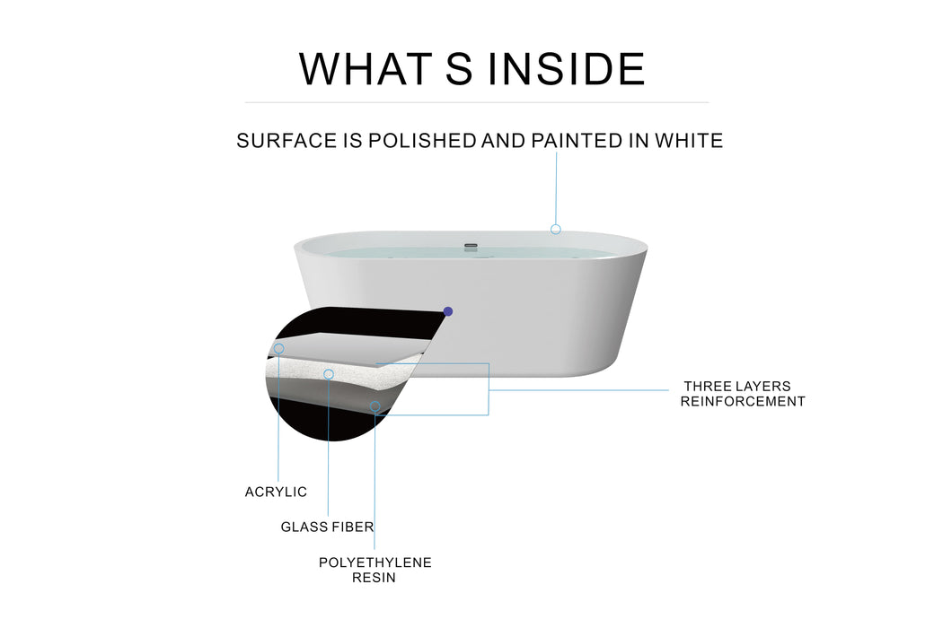 White Acrylic Bathtub
