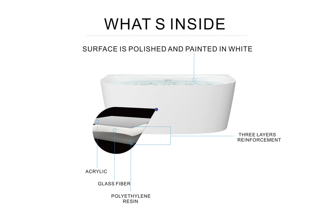 White Acrylic Bathtub