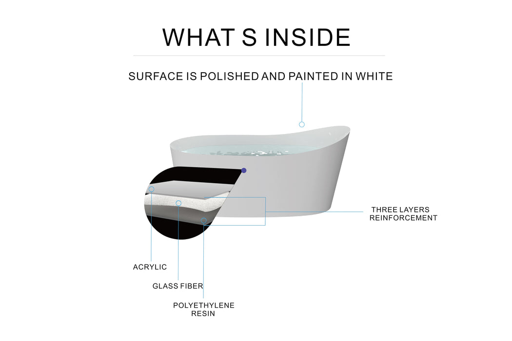 White Acrylic Bathtub