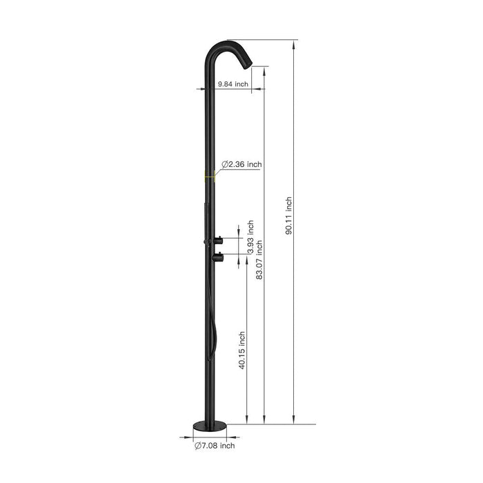 Matte Black Stainless Steel Outdoor Shower