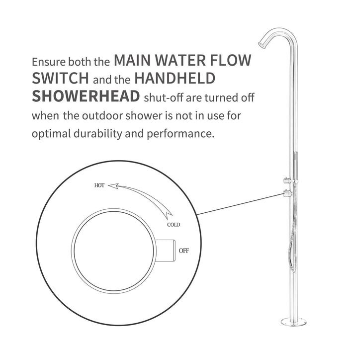 Matte Black Stainless Steel Outdoor Shower