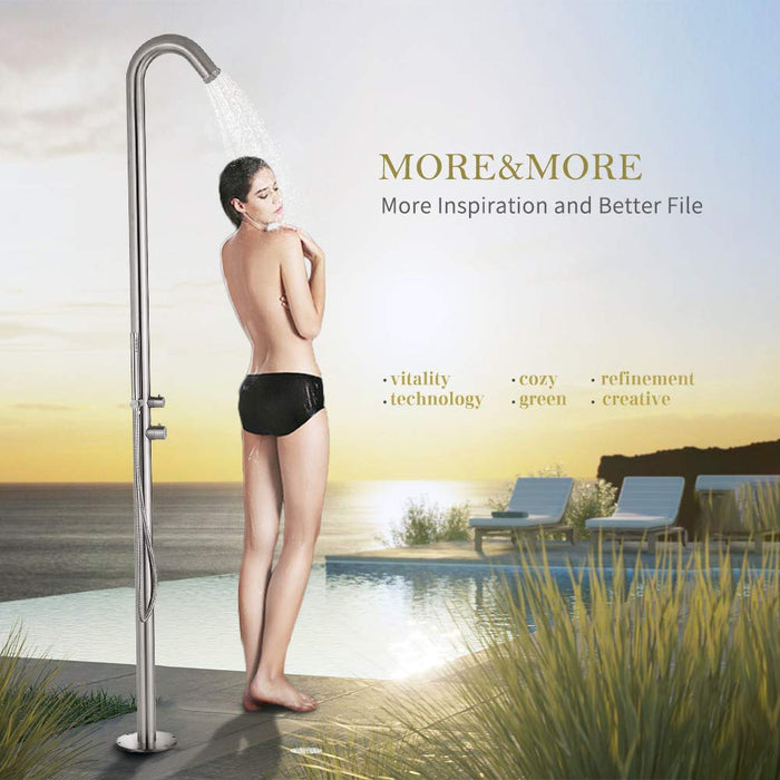 Brushed Stainless Steel Outdoor Shower