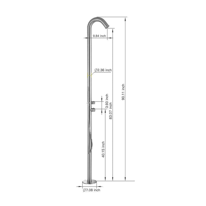 Brushed Stainless Steel Outdoor Shower
