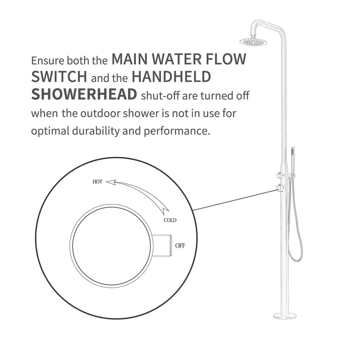 Matte Black Stainless Steel Outdoor Shower