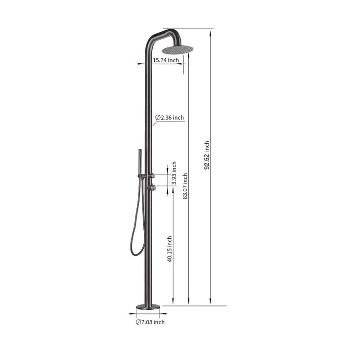 Grey Stainless Steel Outdoor Shower
