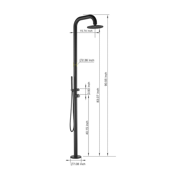 Matte Black Stainless Steel Outdoor Shower