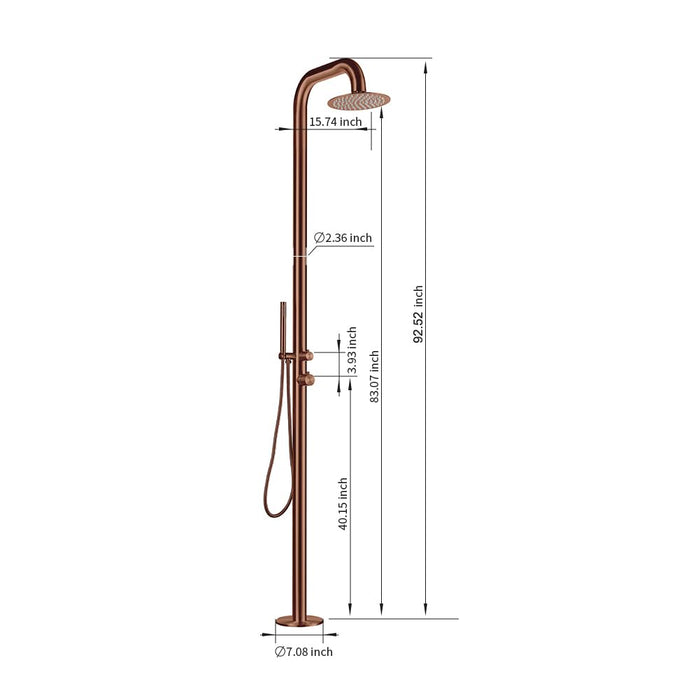 Rose Gold Stainless Steel Outdoor Shower