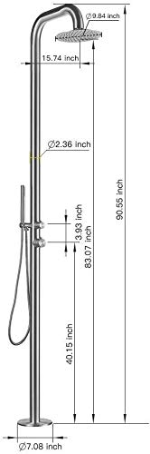 Brushed Polish Stainless Steel Outdoor Shower