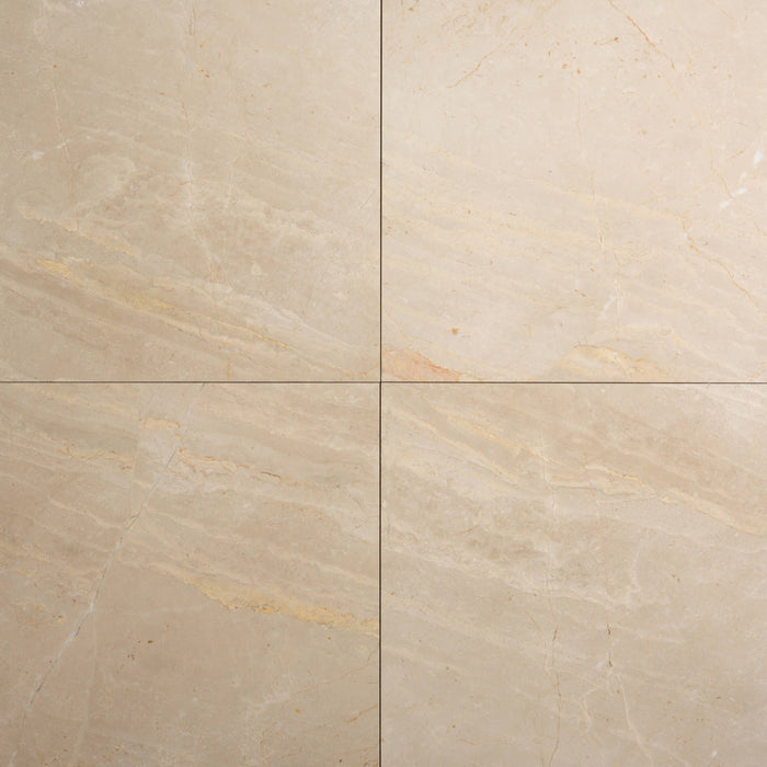 Vette Crema Lotus Marble Tile - 24" x 24" Polished