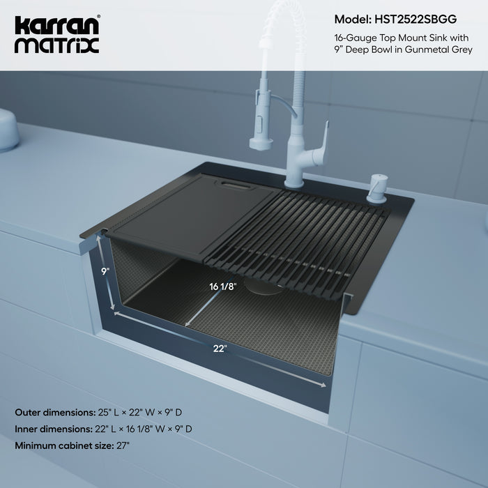 Stainless Steel Gunmetal Grey Kitchen Sink 5