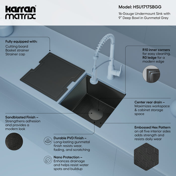 Stainless Steel Gunmetal Grey Kitchen Sink 3