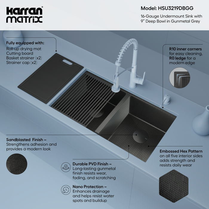 Stainless Steel Gunmetal Grey Kitchen Sink 3