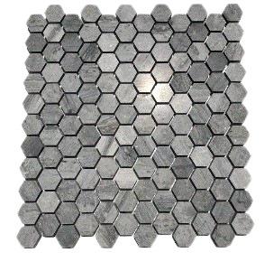 Haisa Blue Marble Mosaic - 1" Hexagon
