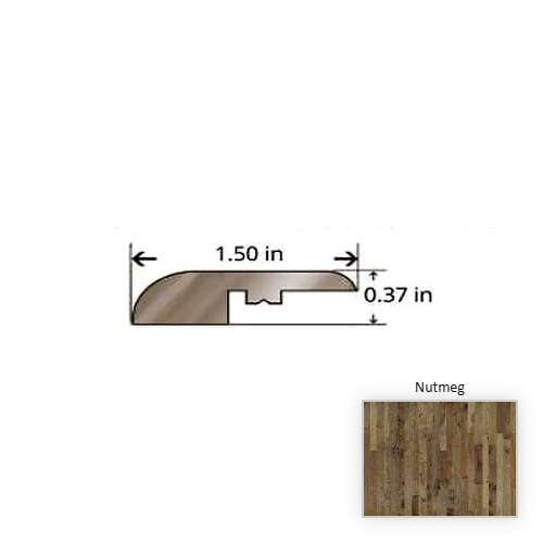 Organic Solid Hickory Nutmeg Hardwood Moulding / Trim - 84.25" Reducer