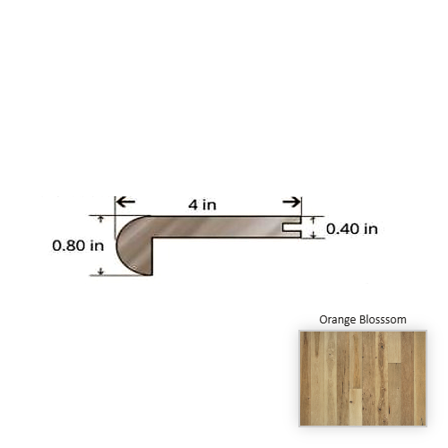 True Hickory Orange Blossom Hardwood Moulding / Trim - 84.25" Stair Nose