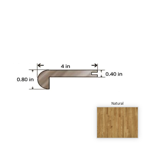 White Oak Red Oak Natural Stair Nose Smooth Glaze Tek 1