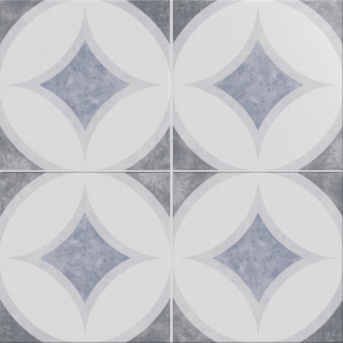 Full Tile Sample - Mix & Match Heritage Porto 9221 Porcelain Tile - 8" x 8" x 3/8" Matte