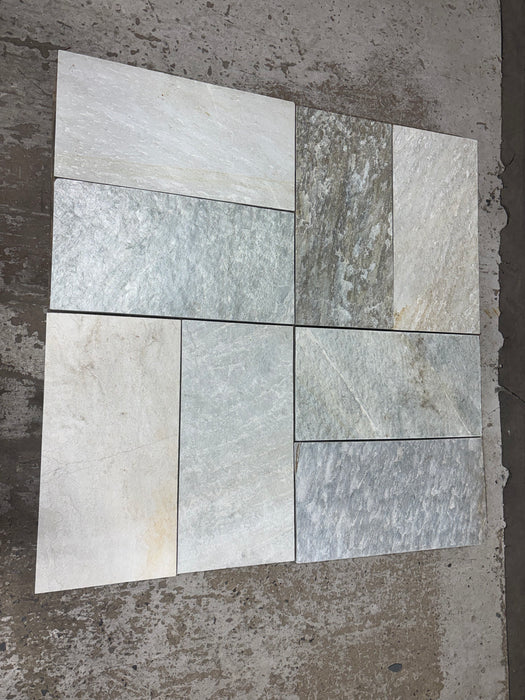 Himachel White Slate Tile - Natural Cleft