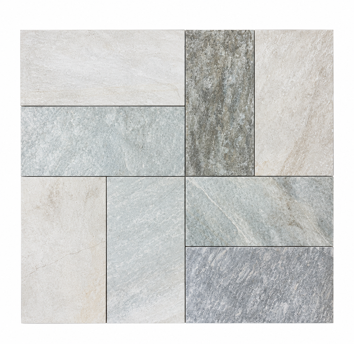Himachel White Slate Tile - Natural Cleft