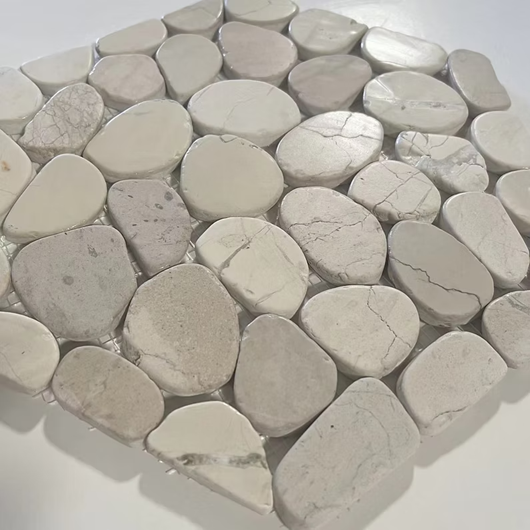 Pebble Flat White Mosaic Honed 2