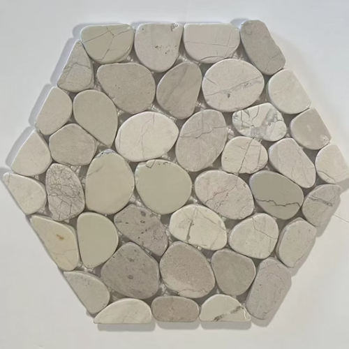 Pebble Flat White Mosaic Honed 1